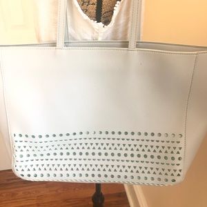 Bath & Body Works Light Gray Tote Bag Laser Design